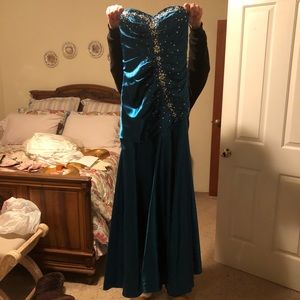 Strapless beaded prom dress